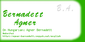 bernadett agner business card